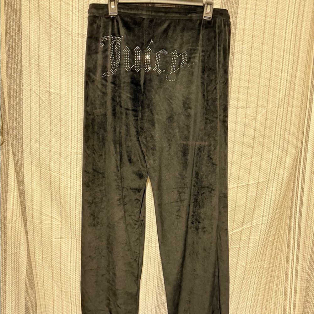Juicy Couture Black Rhinestone Track Pants - Picture 6 of 8